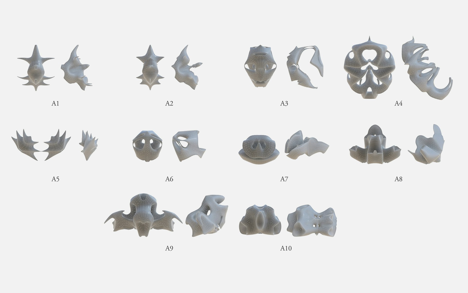 Vespersi Generated Shapes For Evaluation